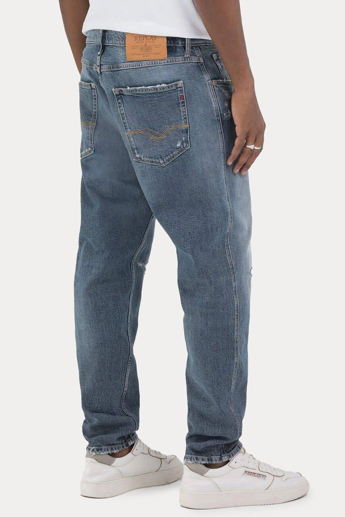 Replay-Sandot Tapered Fit Washed Jeans 4