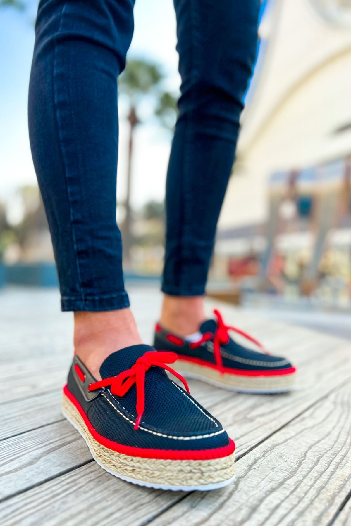 PİNK STAR CH311 Espadril Erkek Ayakkabı SIYAH - KIRMIZI