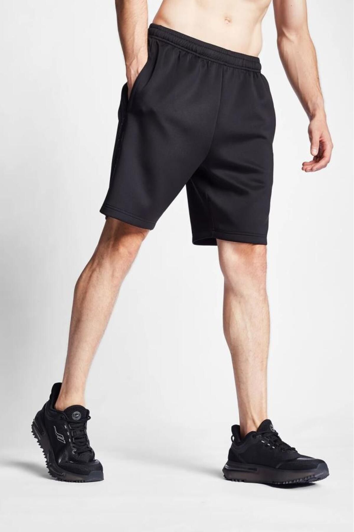 Lescon-24B-1140 Shorts Black 24Btes 001140633   Men's Black Shorts 1