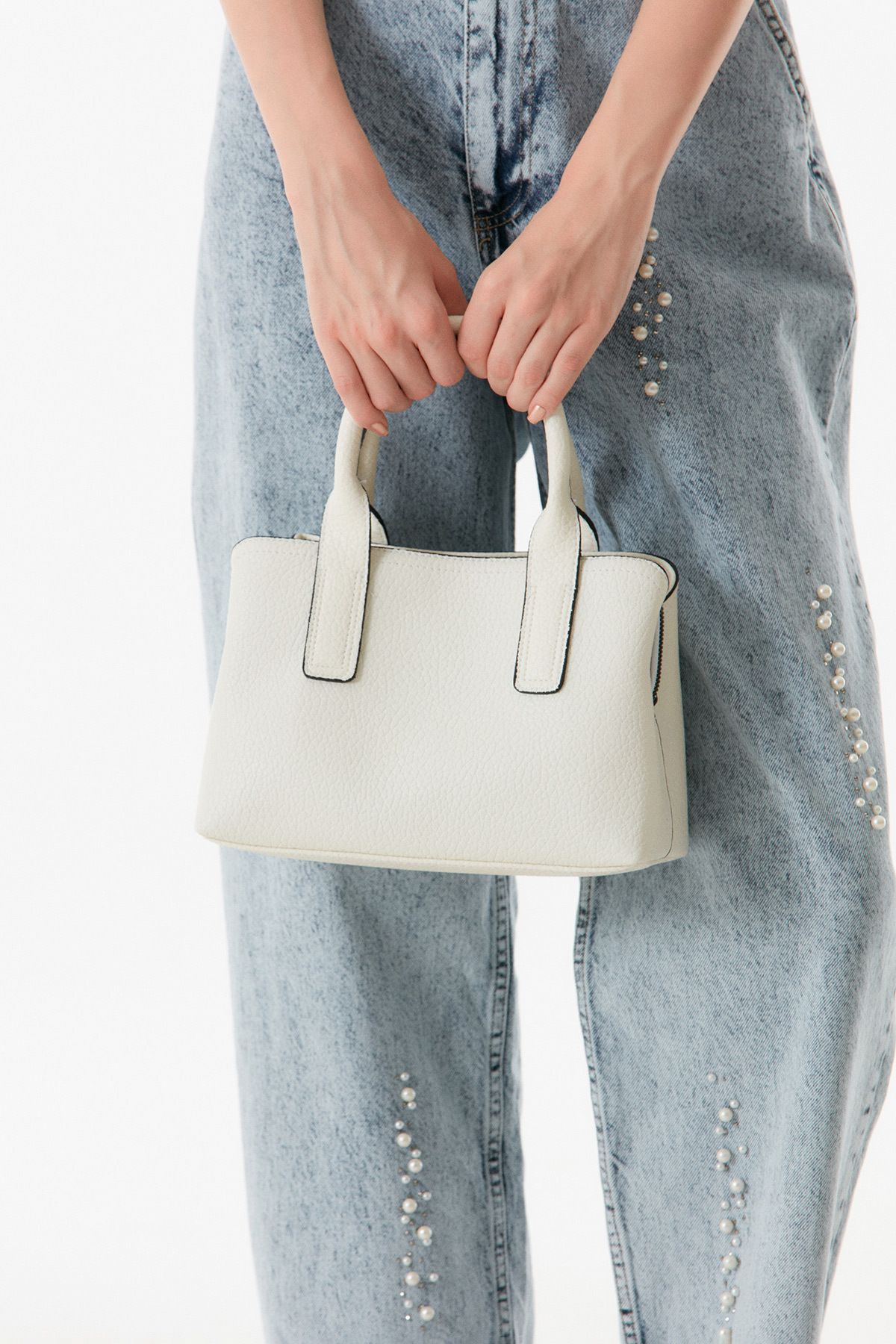 Fulla Moda-Faux Leather Zipper Bag 3