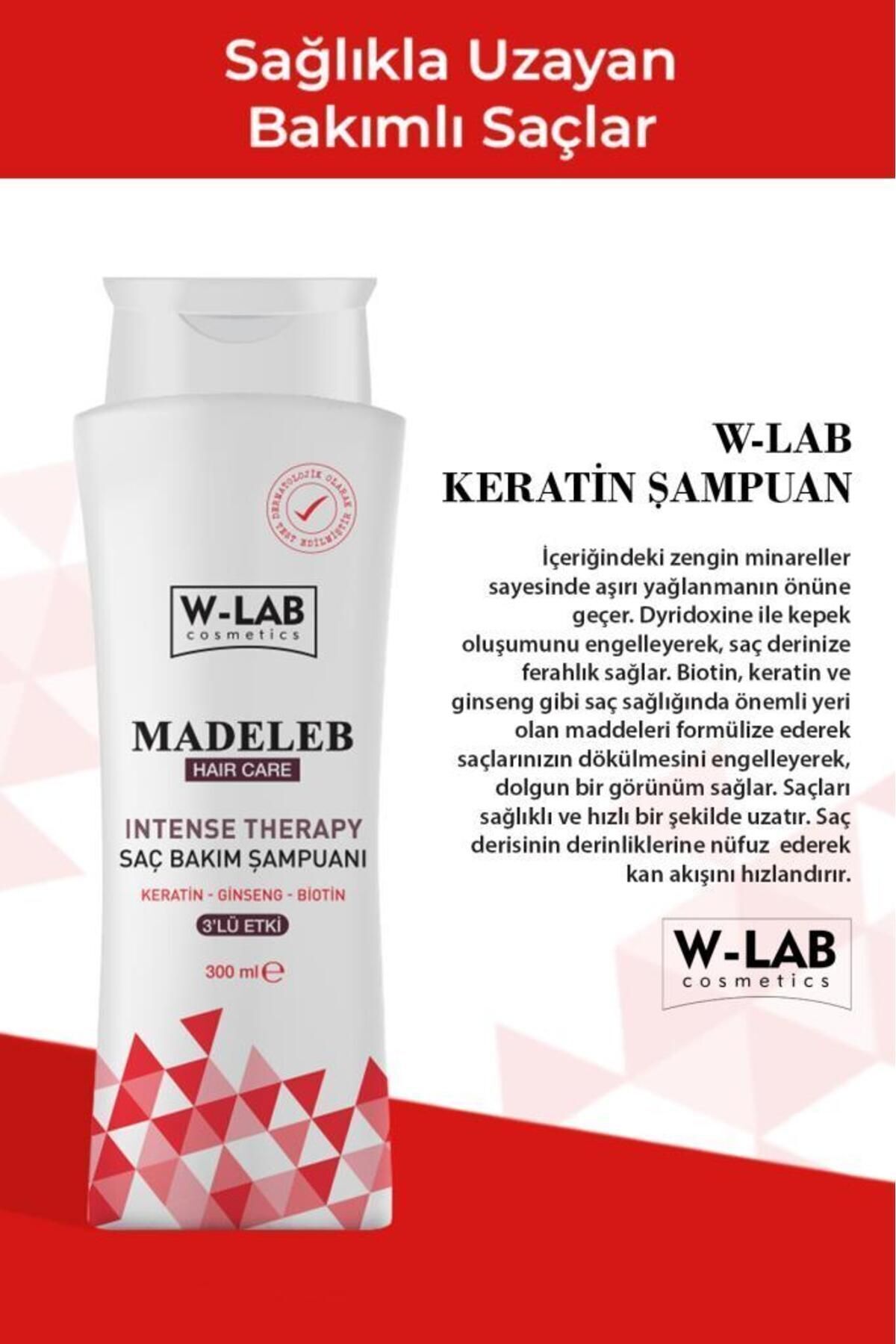 W-Lab Kozmetik Madeleb Intense Therapy Keratin Şampuan 300 ml-2