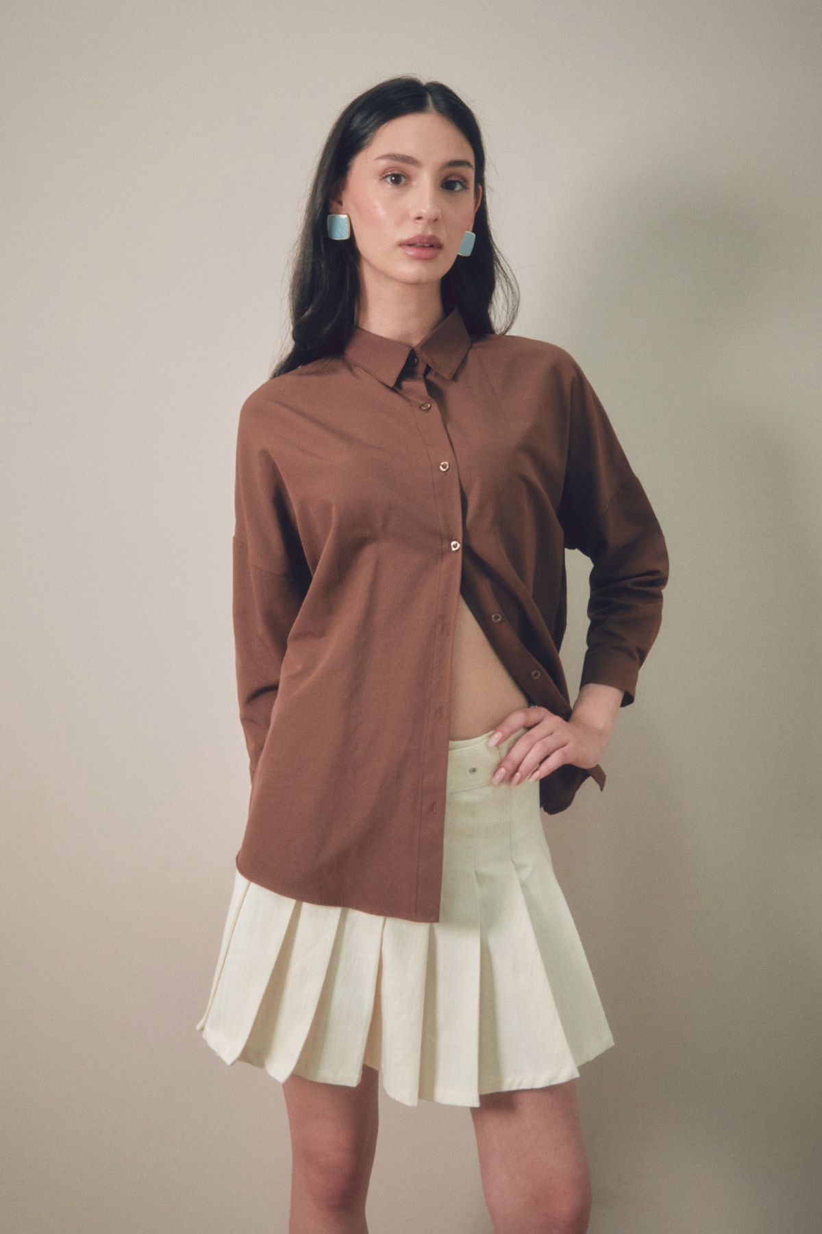 Fulla Moda-Oversize Cut Basic Shirt 2