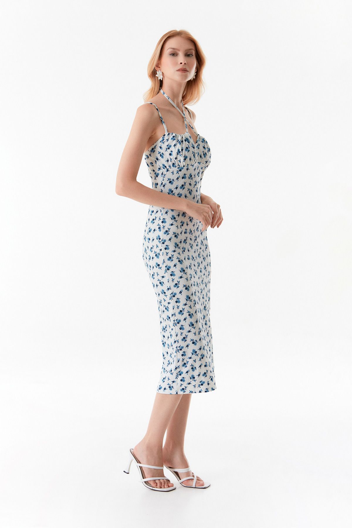 Fulla Moda-Rochie cu bretele cu modele florale 5