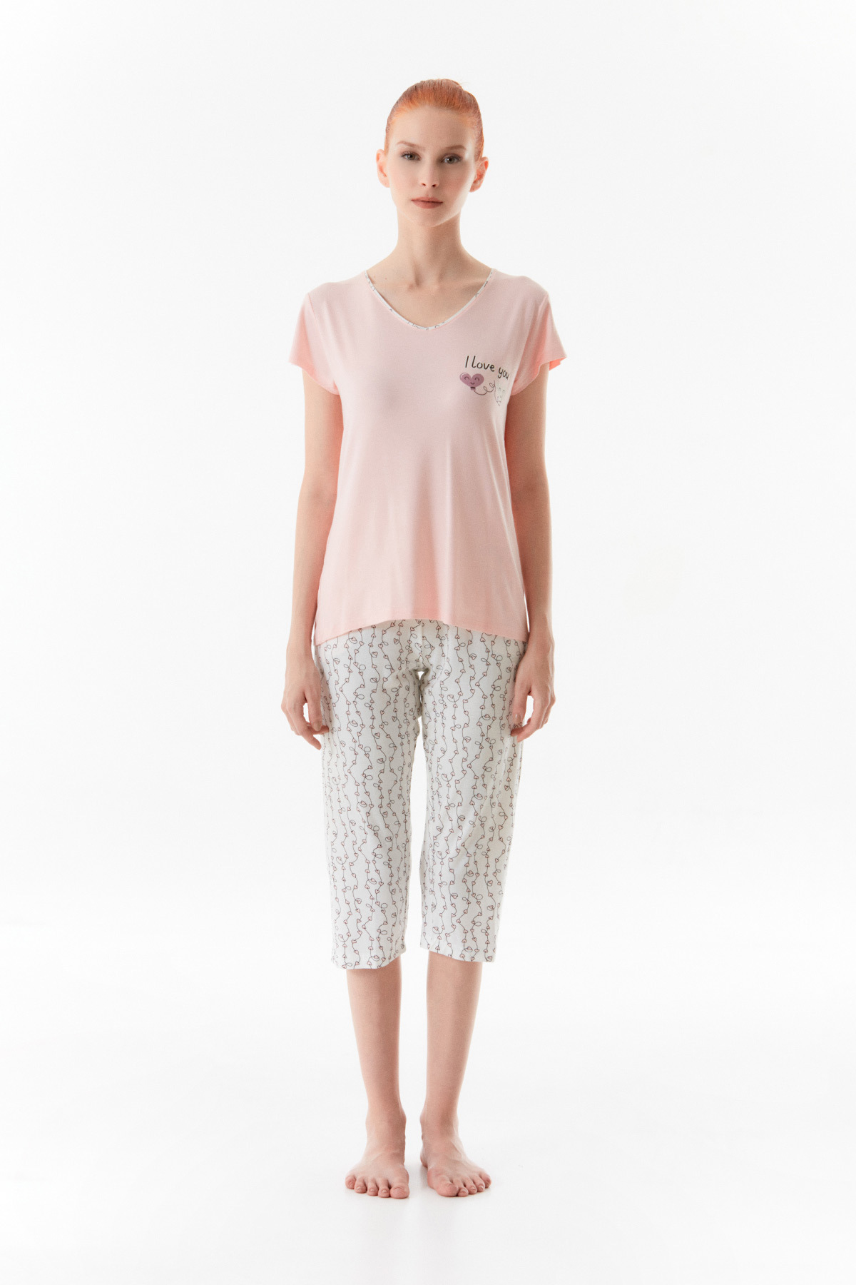 Fulla Moda-Set de pijama cu inimă cu decolteu 8