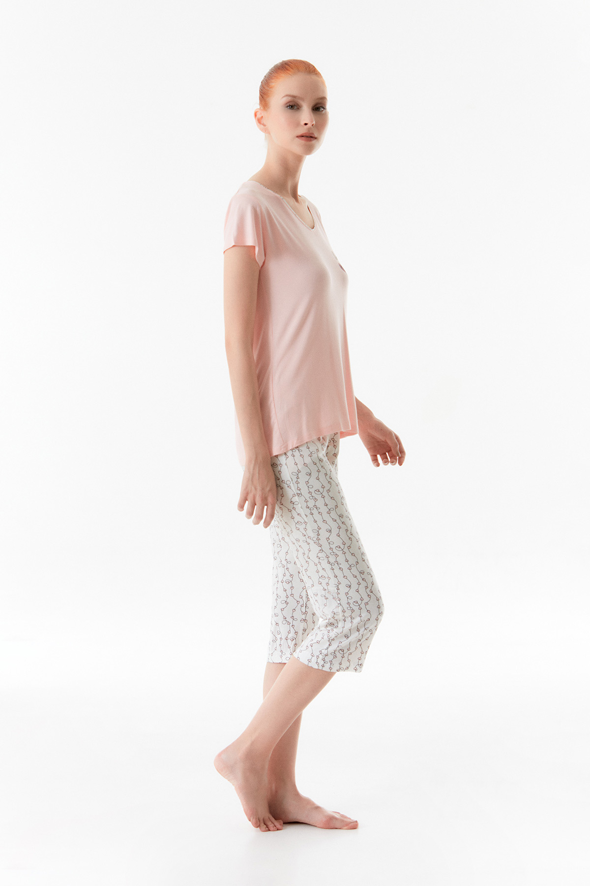 Fulla Moda-Set de pijama cu inimă cu decolteu 4