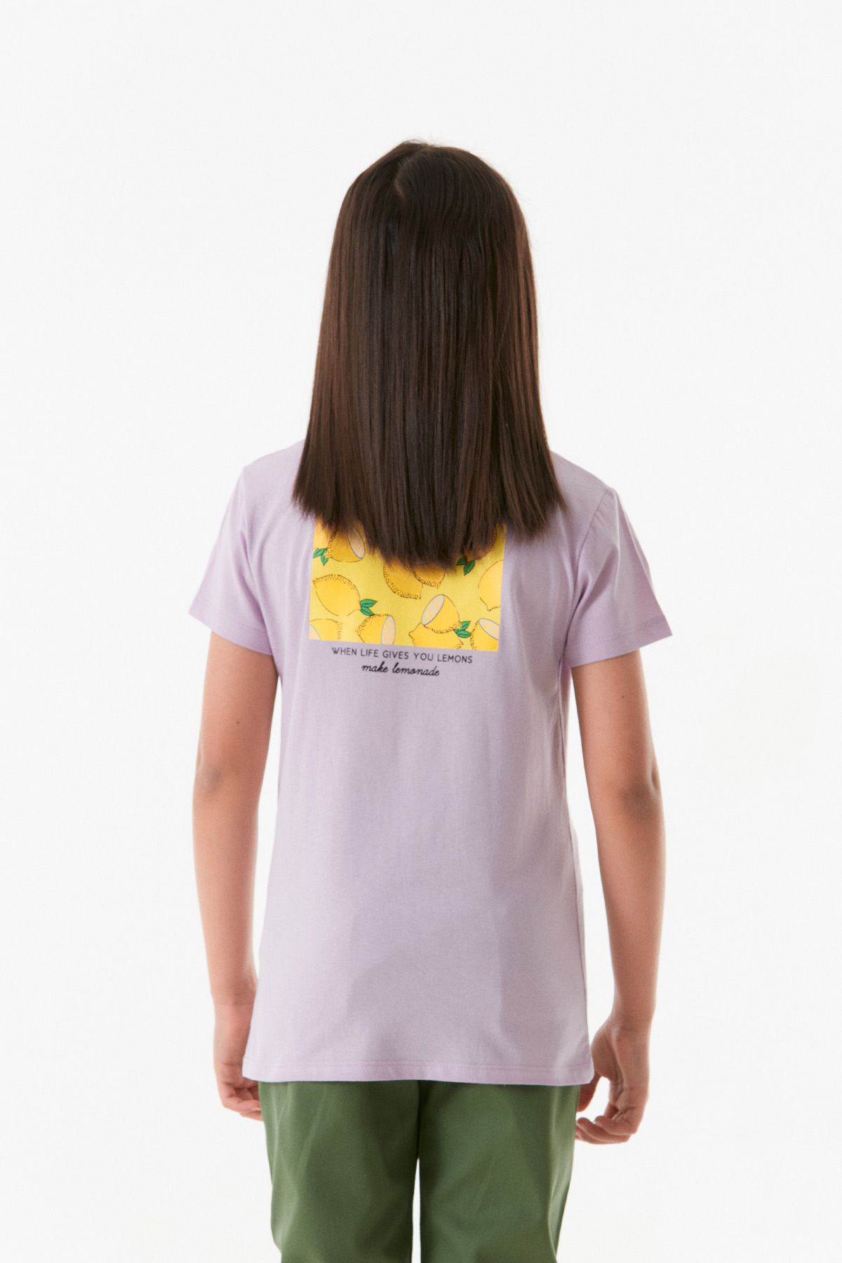 Fulla Moda-Lemon Printed Girl's T-Shirt - Front and Back 4