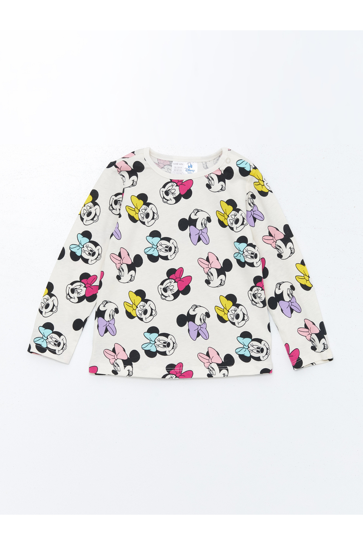 LC Waikiki-Dívčí pyžamový set s potiskem Minnie Mouse s dlouhým rukávem 2