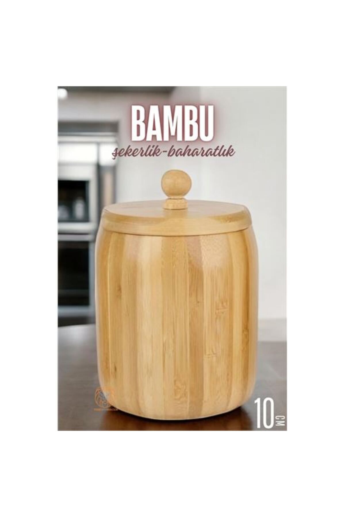 ENGSTORE ModaCar Bambu Şekerlik Baharatlık Çok Amaçlı Ahşap Saklama Kabı 10 CM