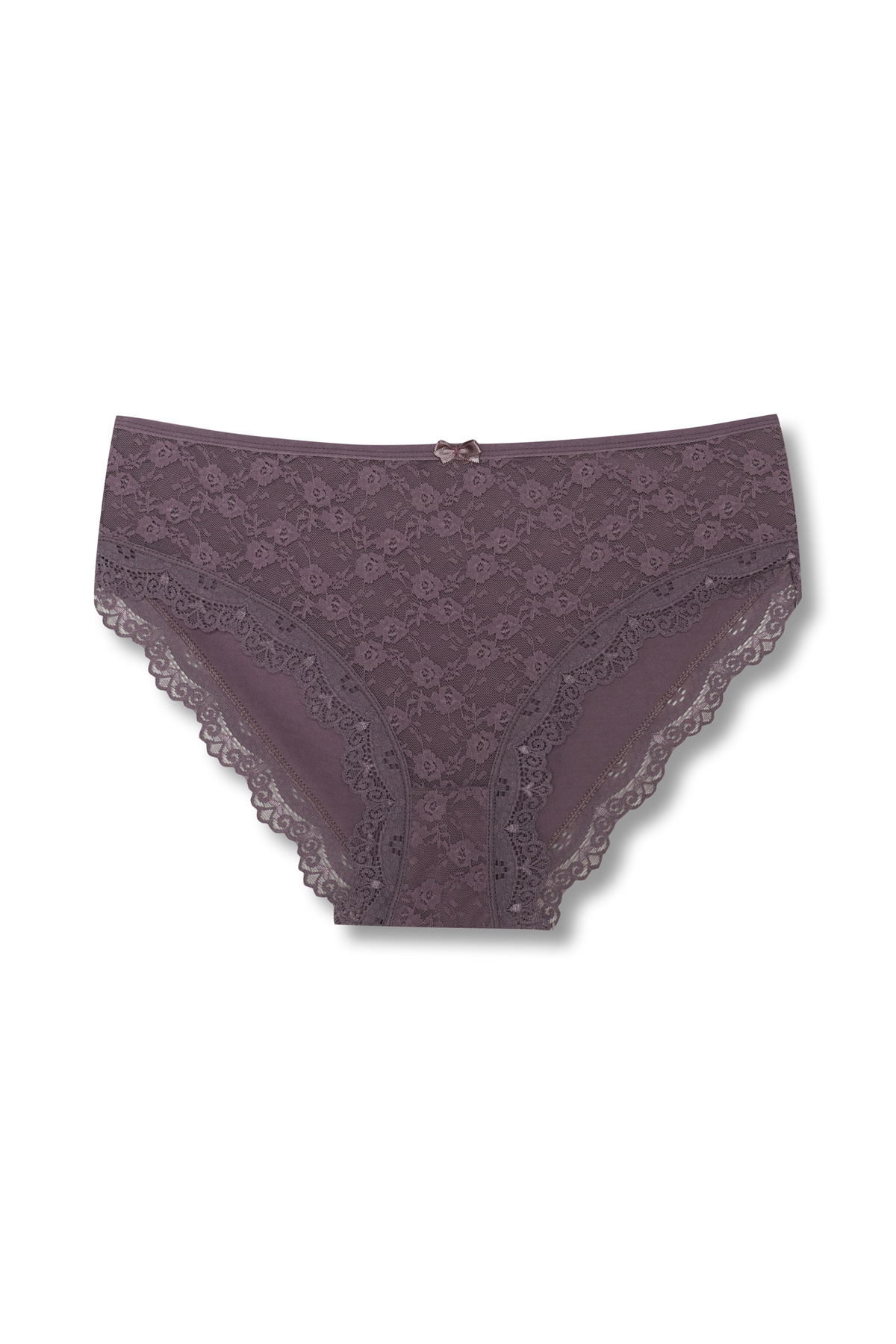 HNX-Βαμβακερή δαντέλα μπροστά Ψηλόμεση Plus Size Γυναικεία κιλότα 1