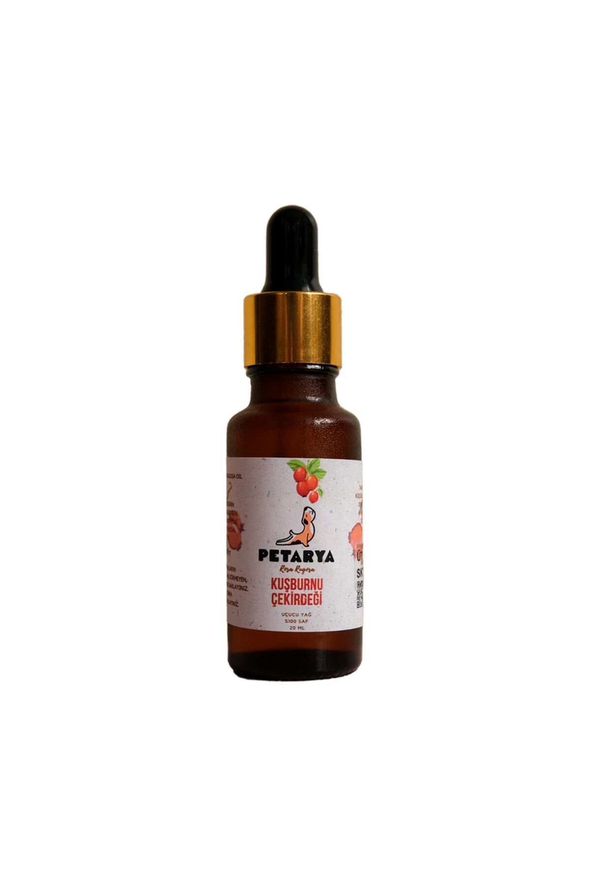 روغن مراقبتی 100 ٪ فشار خون بر روی دانه گل سرخ Rosa Rugosa 20 میل PETARYA