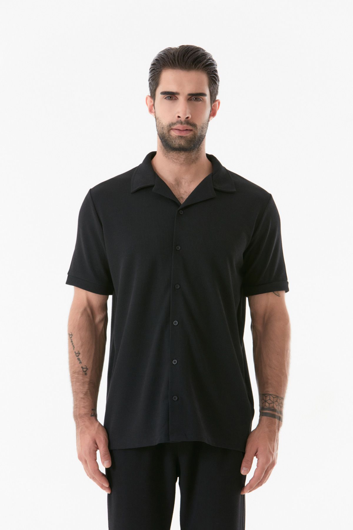 Fulla Moda-Short Sleeve Basic Corduroy Shirt 8