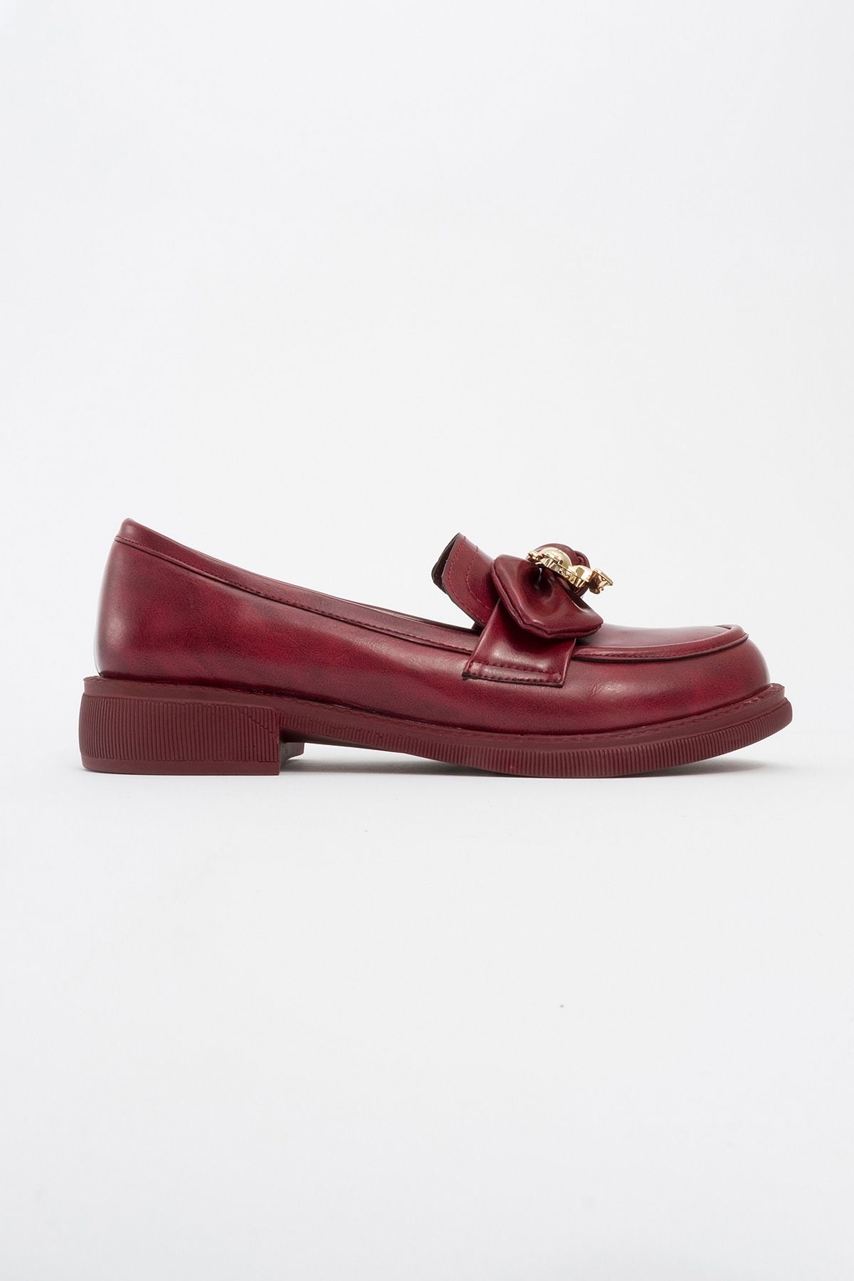 LuviShoes-ARDEN Claret Red Skin Damen-Loafer 4