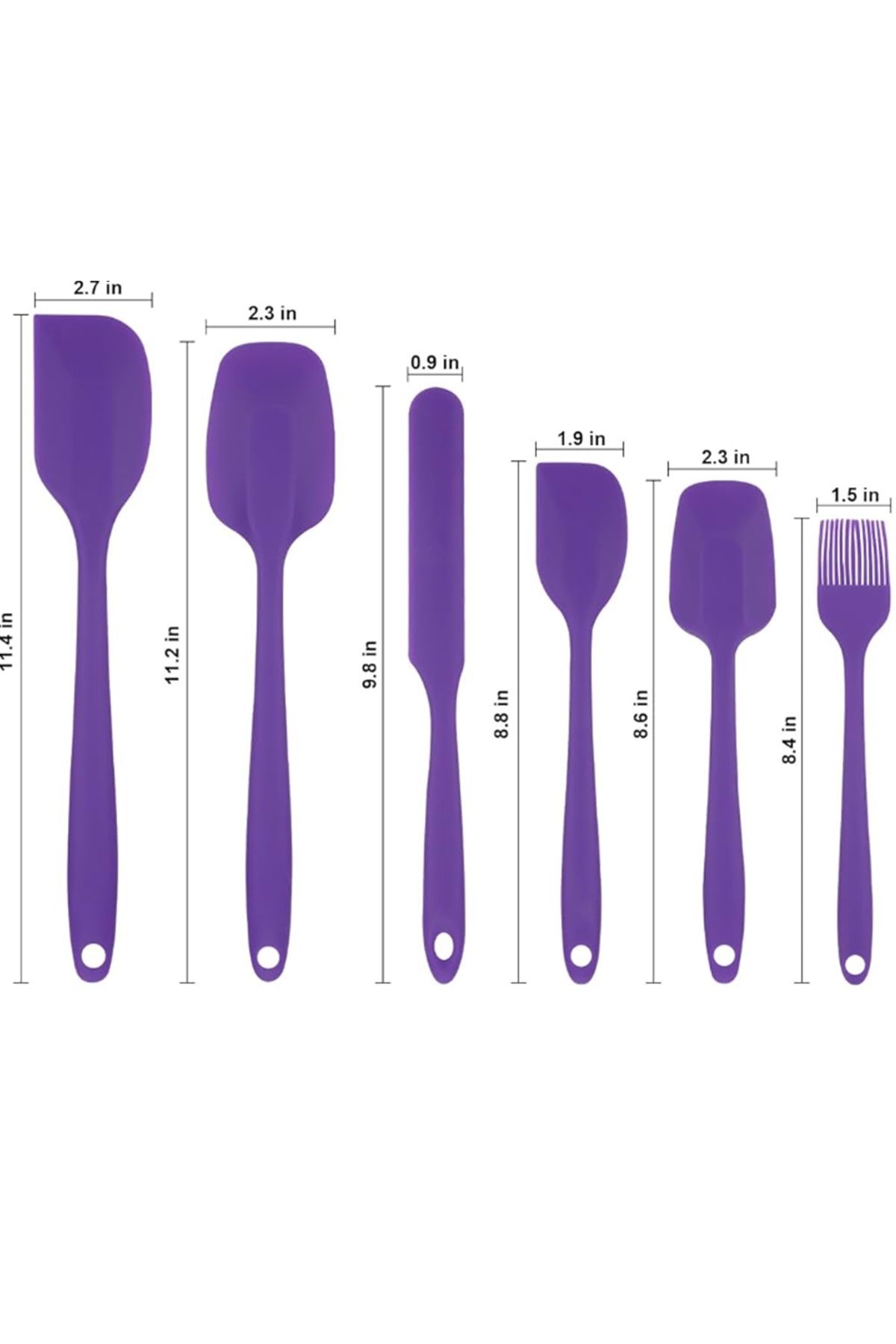 Kitchen Beauty-Purple Set of 6 Fireproof Non-Stick Kitchen Pastry Silicone Egg Brush Spoon Knife Spatula Set 2