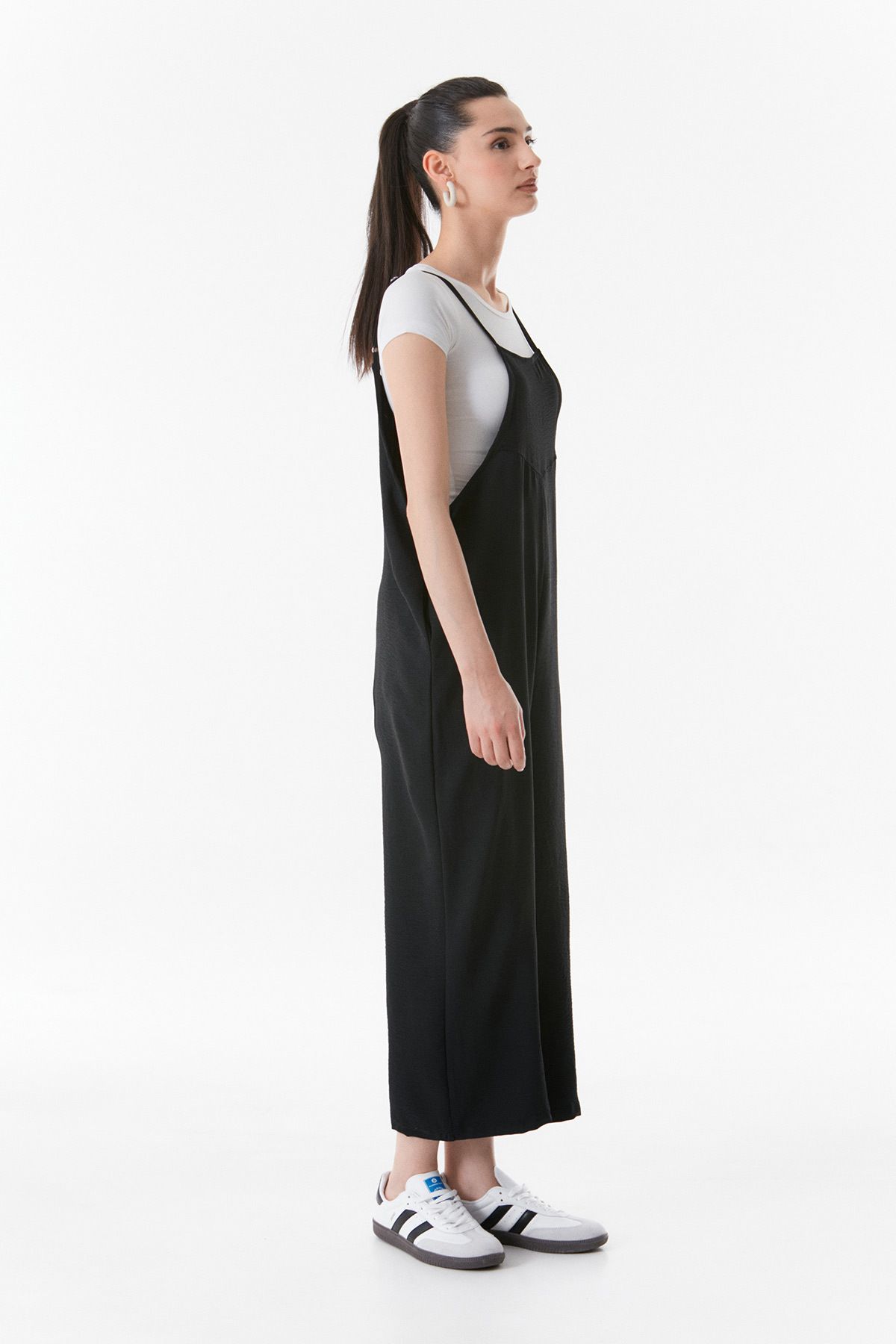 Fulla Moda-Ayrobin Fabric Casual Jumpsuit - Rope Strap 3