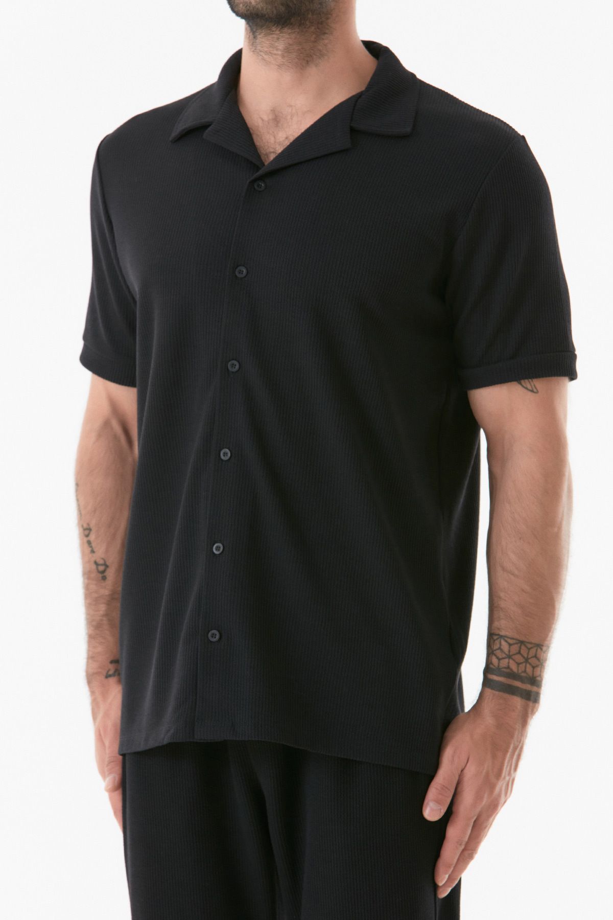 Fulla Moda-Short Sleeve Basic Corduroy Shirt 7