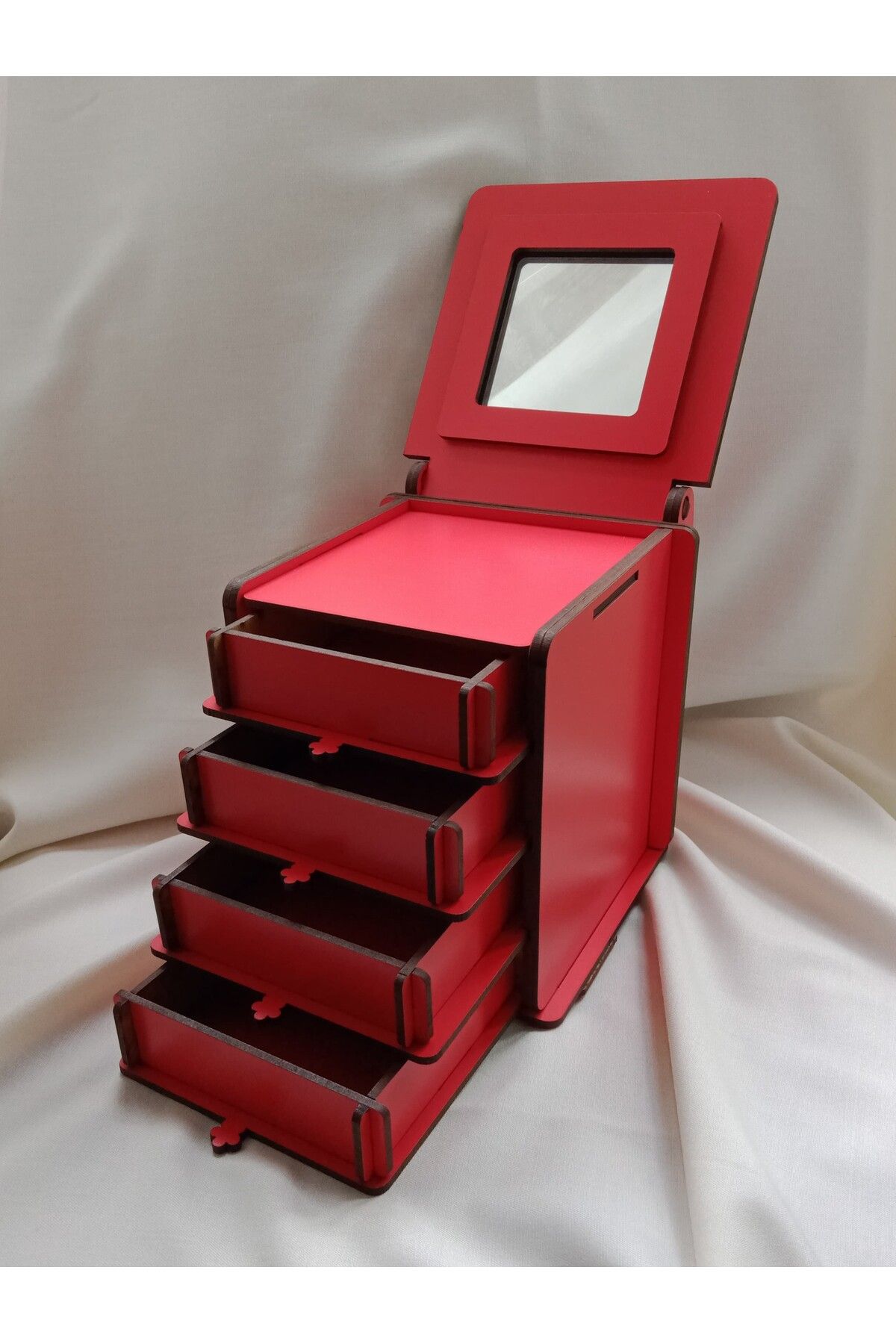 Tasarım-Makeup & Jewelry Organizer - Red - 1 1