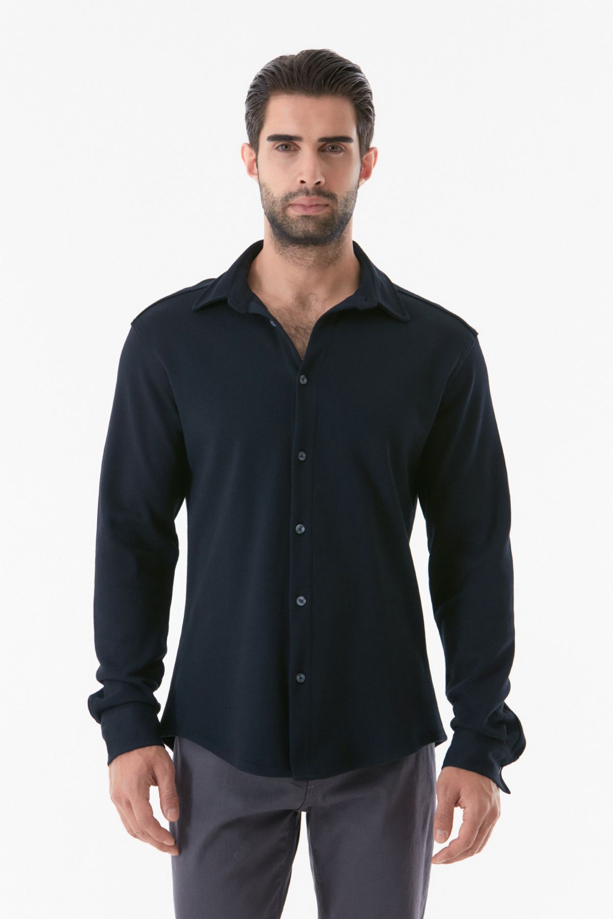 Fulla Moda-Buttoned Basic Shirt 1