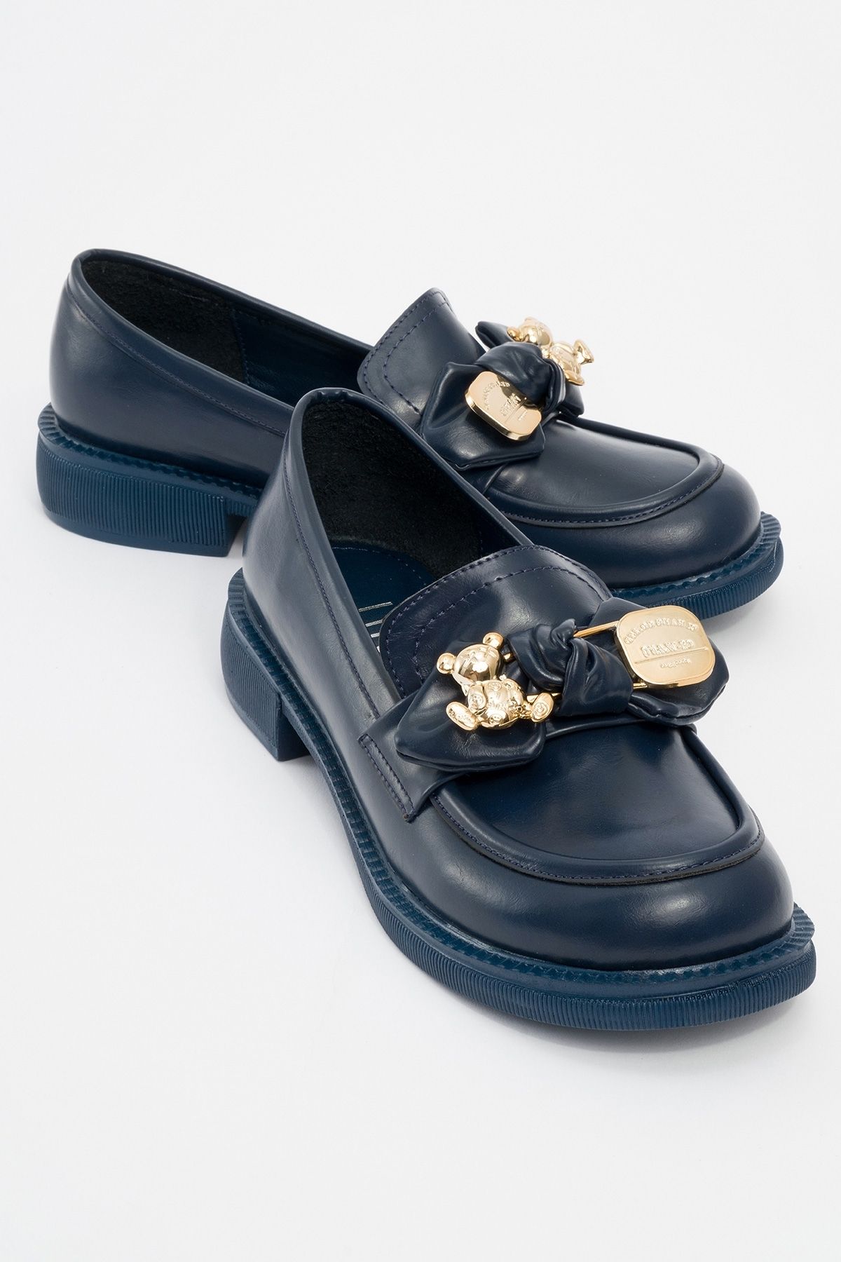 LuviShoes-Arden Navy Leather Women's Loafer 1