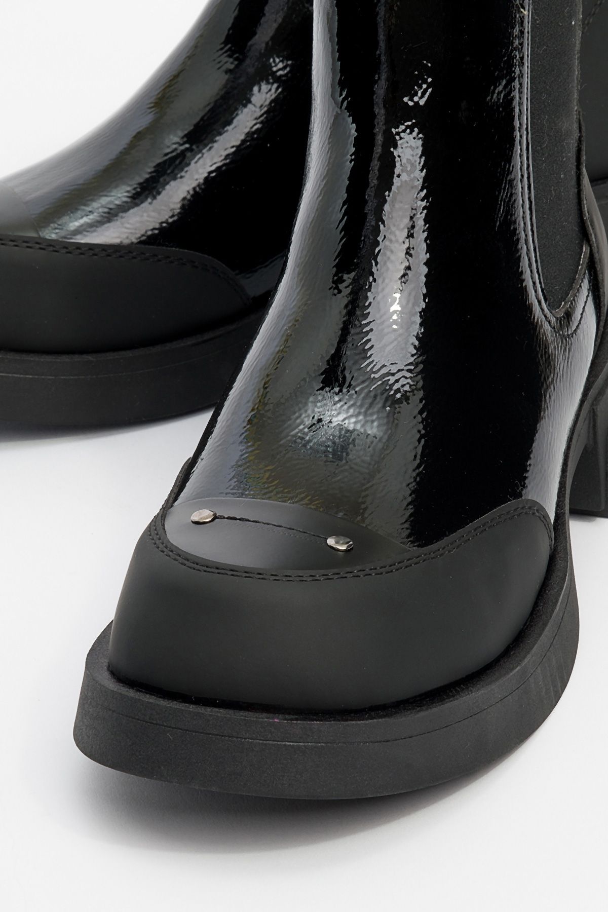 چکمه و بوت زنانه ALBIA مشکی PATENT چرمی ZIPPERED پوتین luvishoes