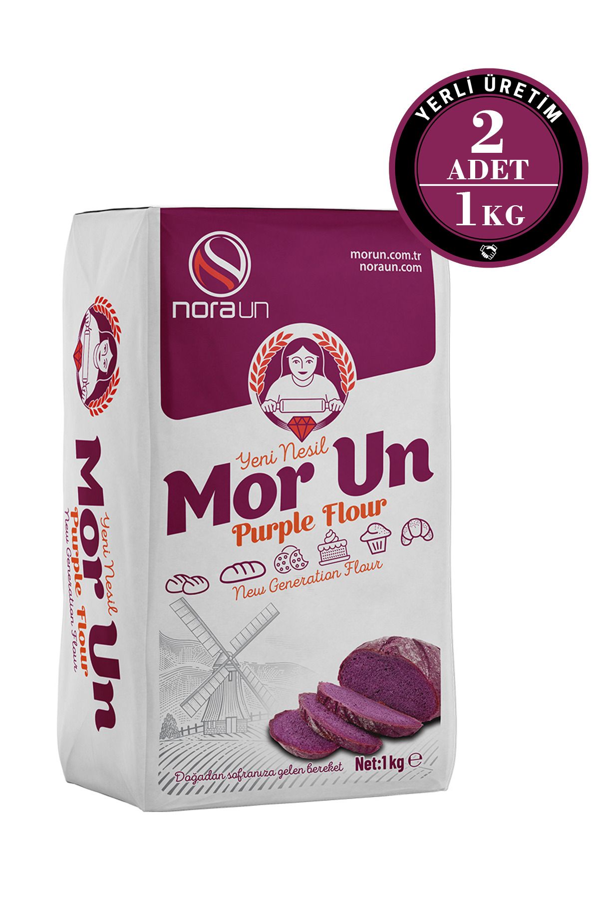 NORA UN Mor Un 1 Kg 2 Adet (VEGAN)