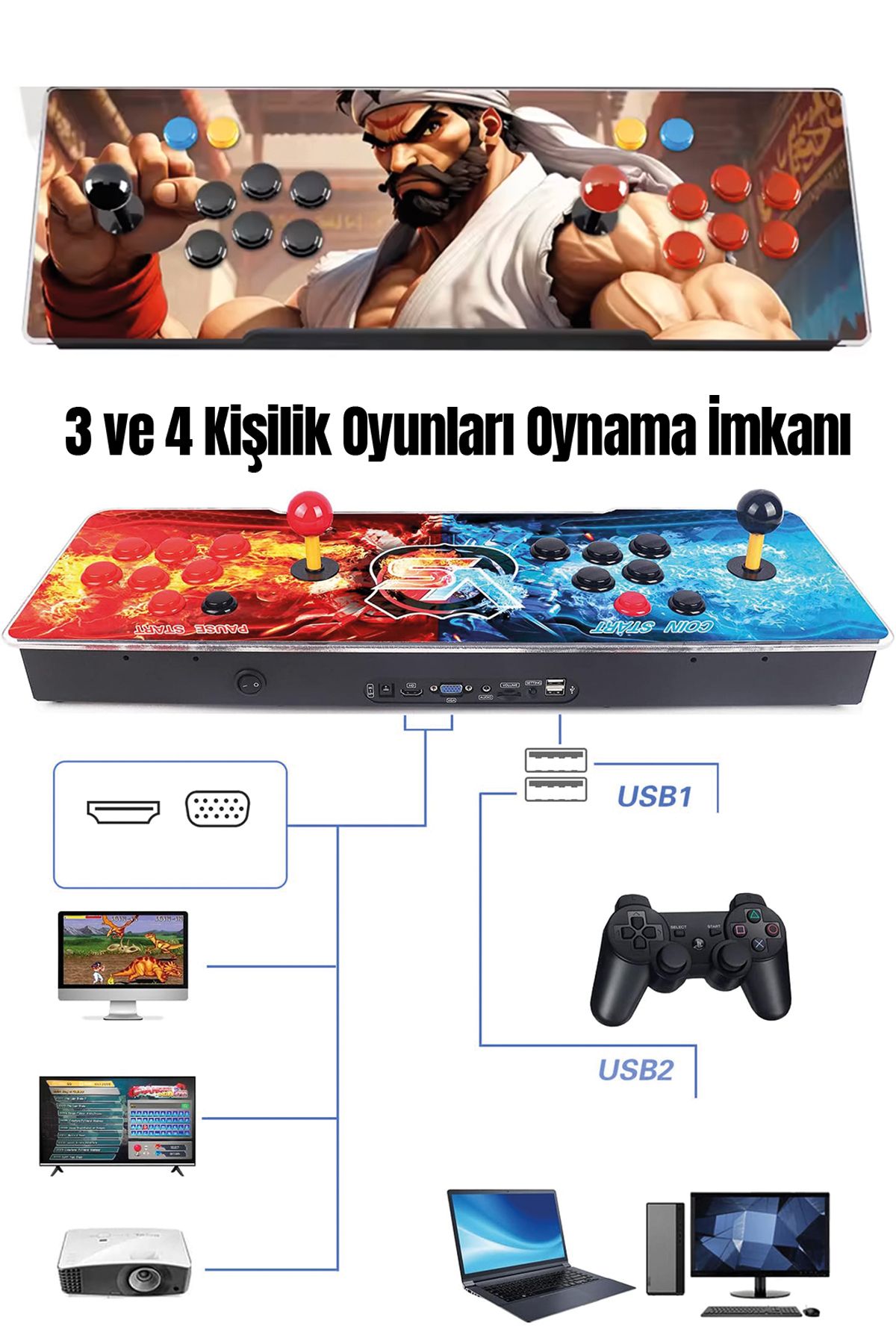 Süper Box 2024 Retro Oyun konsolu - 3
