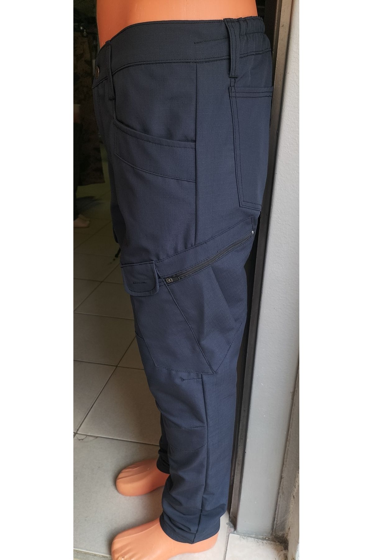 BeyzDenim-albastru închis Pantaloni tactici hidrofugă marime mare CARGO 2