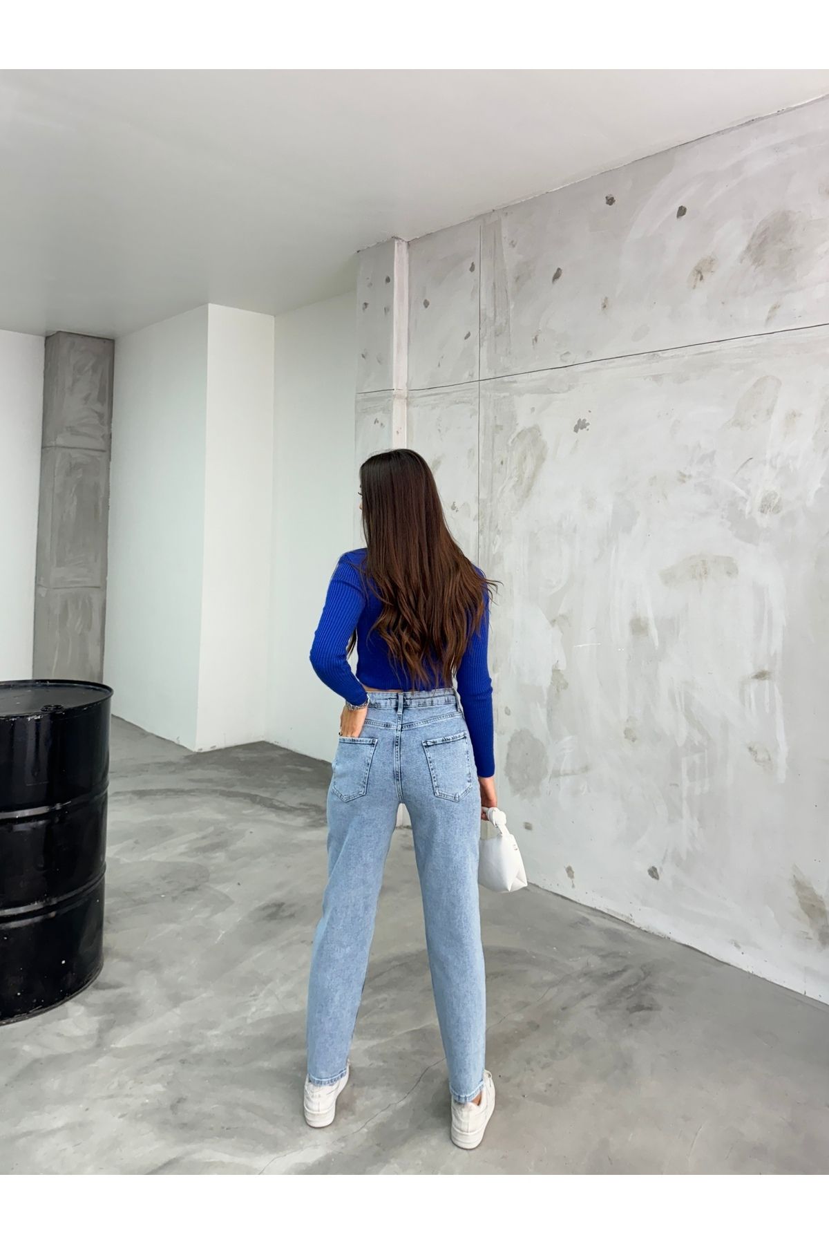 BİKELİFE-Flexible/Lycra-Mom-Jeans mit hoher Taille für Damen 6