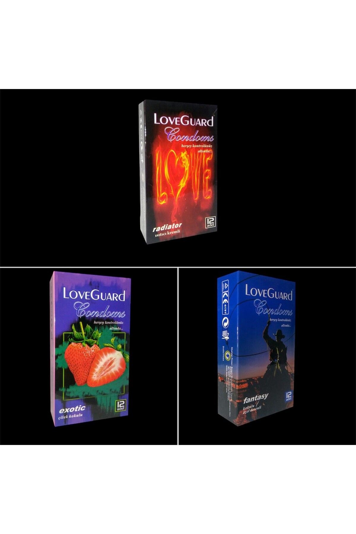 Love Guard LoveGuard 3'lü Set 36 Adet Radiatör - Exotic Çilek - Fantasy