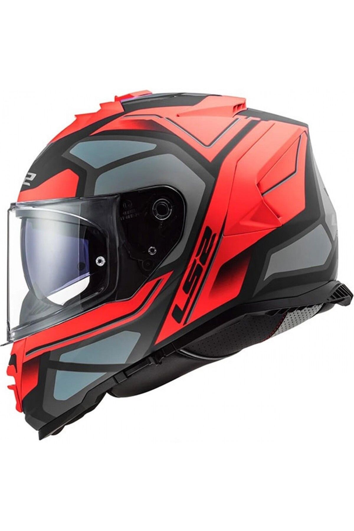 LS2 Storm Faster Kapalı Kask Mat Kırmızı-tıtanıum 2x-large