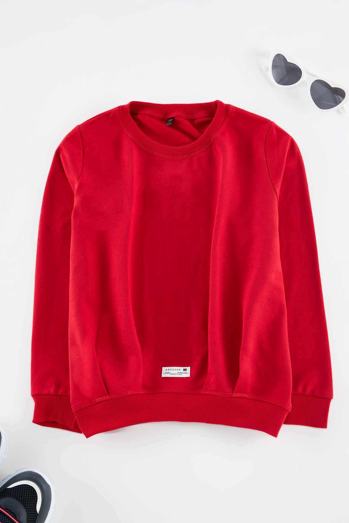 Trendyolmilla Kids Kırmızı Erkek Çocuk Düz Örme Sweatshirt TKDAW25SW00030