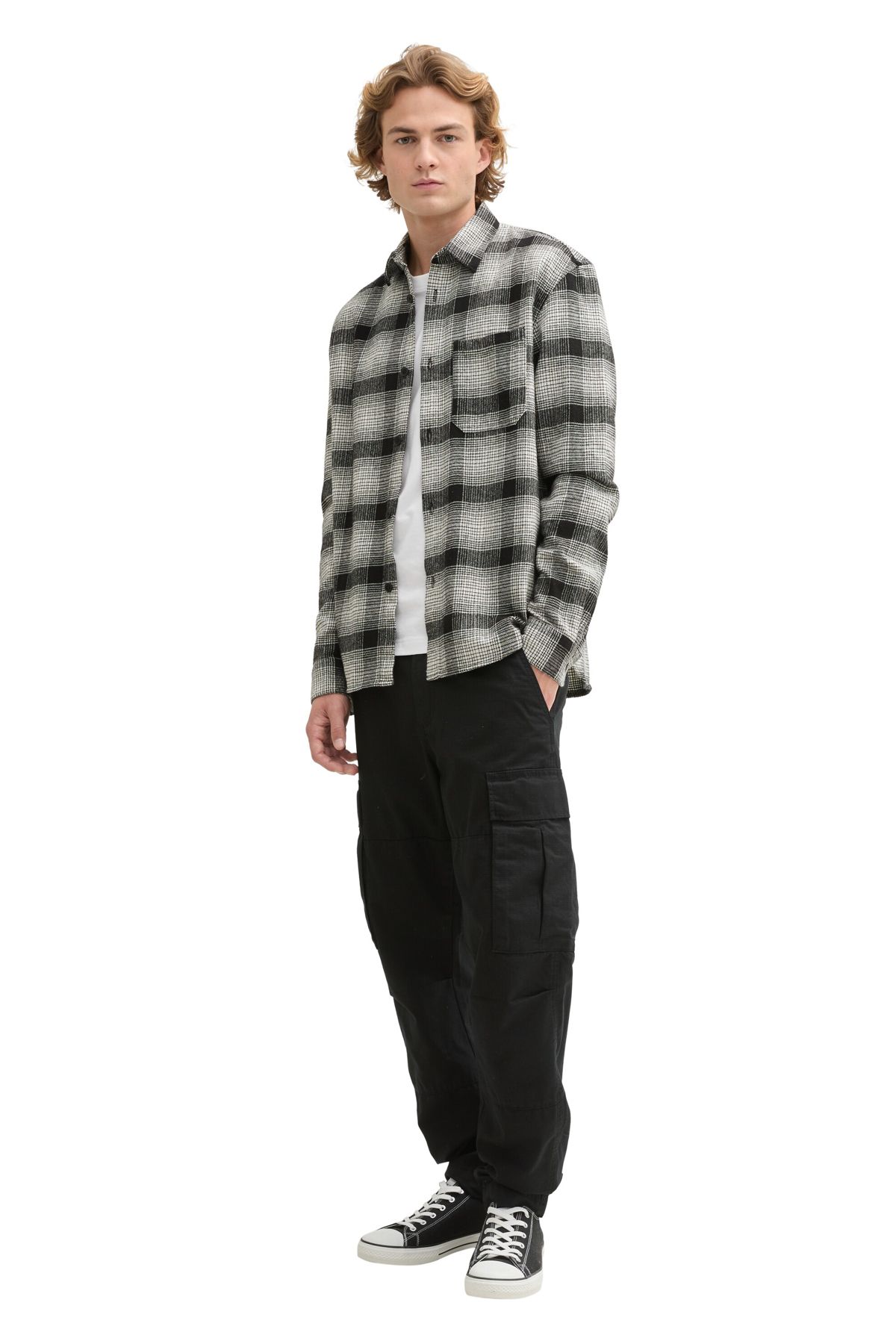 Tom Tailor Denim Luźna Koszula W Kratkę Mężczyzna - L