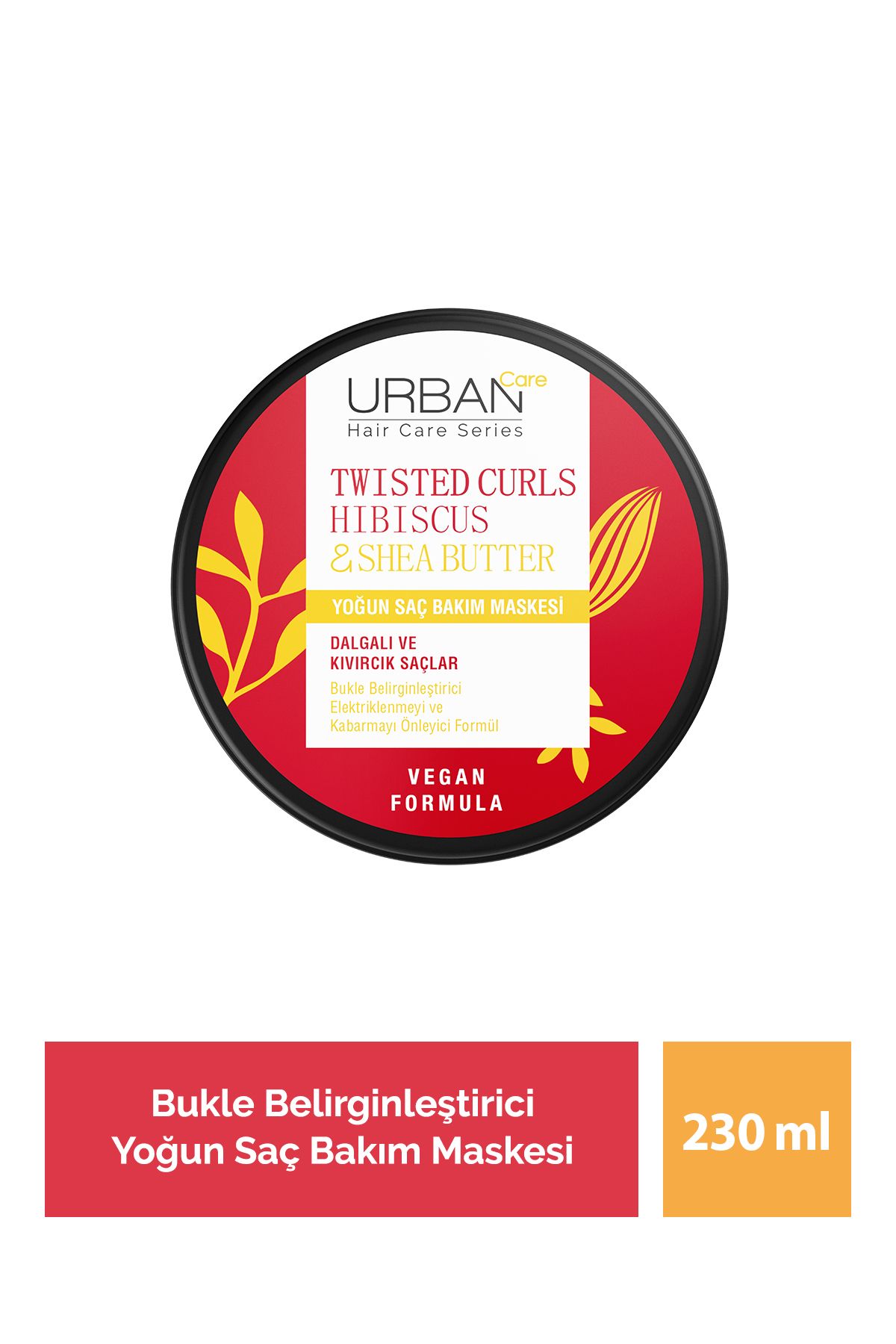 ماسک مراقبت ویژه مو هیبیسکوس و شی باتر ویژه موهای مجعد و موج دار - 230 میلی لیتر - وگان Urban Care