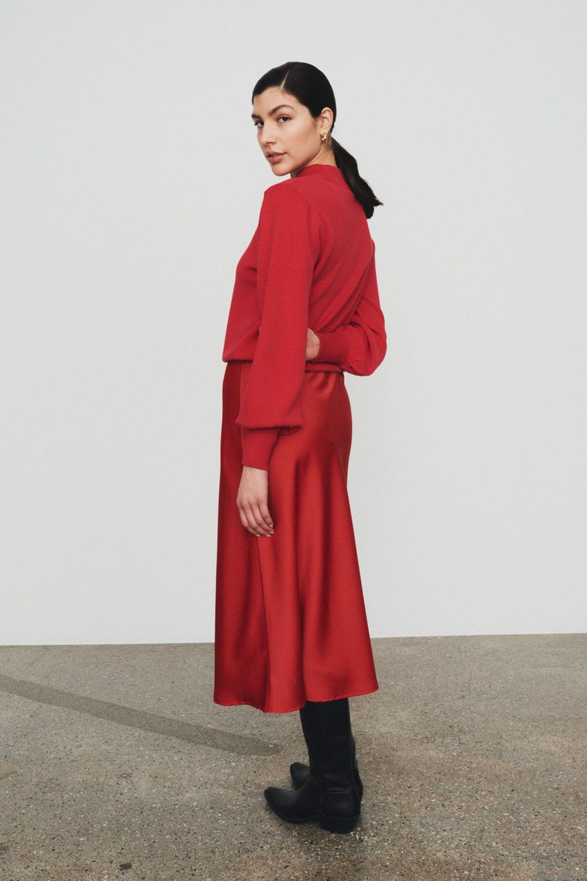 YAS.-YASPELLA Midi-Rock mit hoher Taille – S. NOOS 1