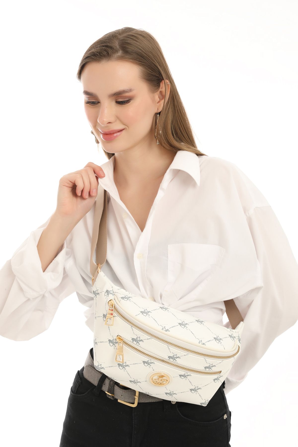 Beverly Hills Polo Club Biała Damska Torebka Na Pas Kobieta - One Size