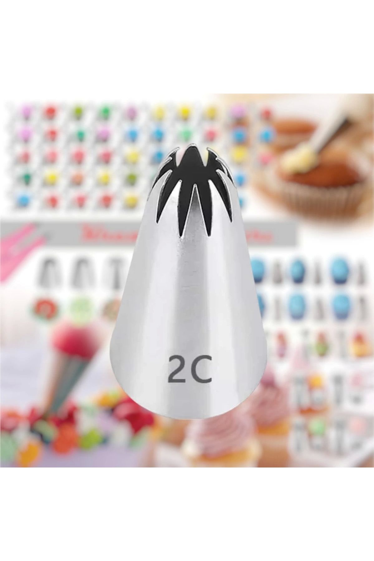 artizanmutfak Büyük Boy Kapalı Yıldız 10 Diş Krema Duyu 25x14x39 Mm | İthal Krema Torbası Hediye (DY-2C)