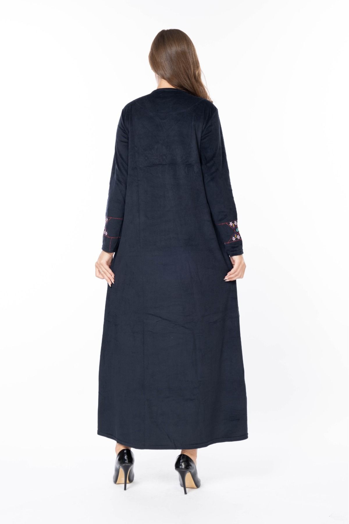 mervemoda-Women's Long Sleeve Velvet Dress 2