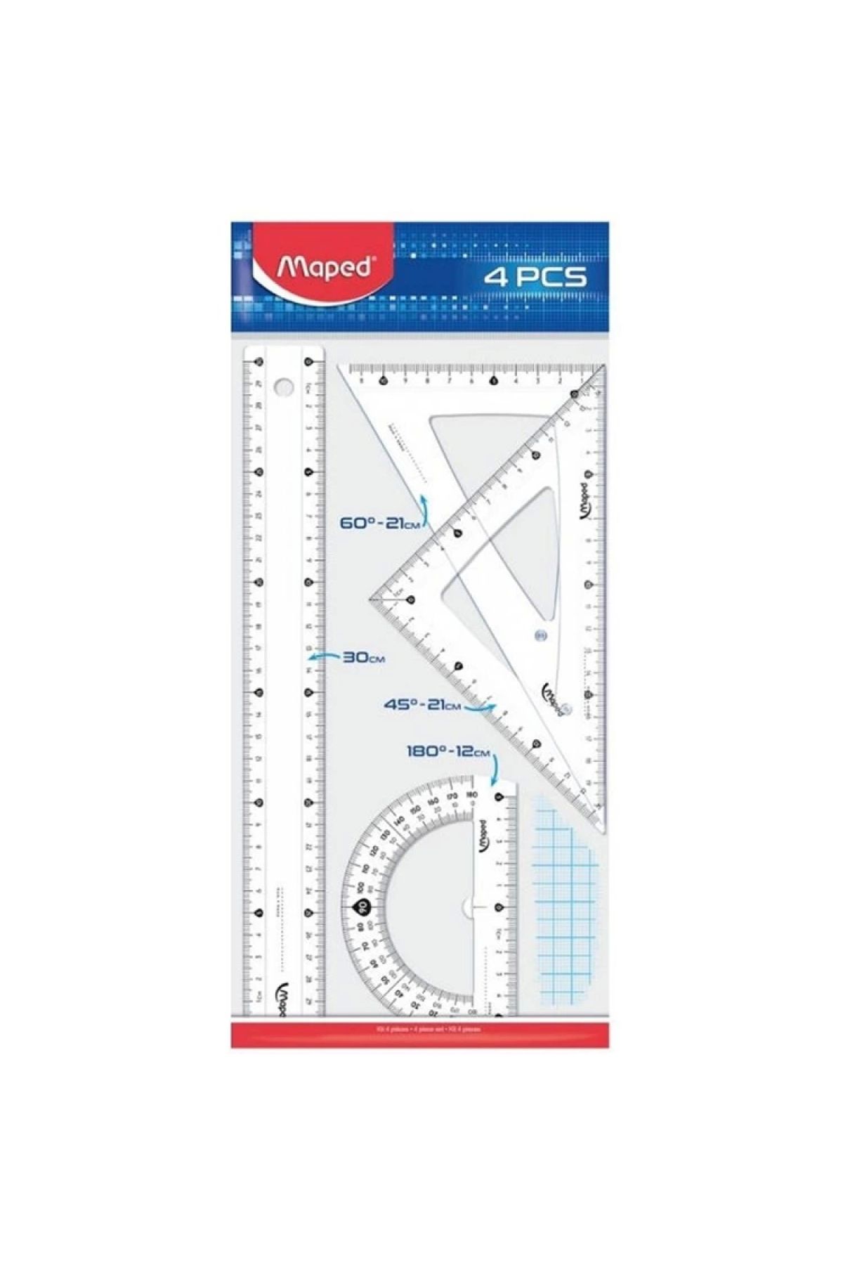 Maped 242830 Start Maxı 30 Cm Cetvel Seti 4'lü