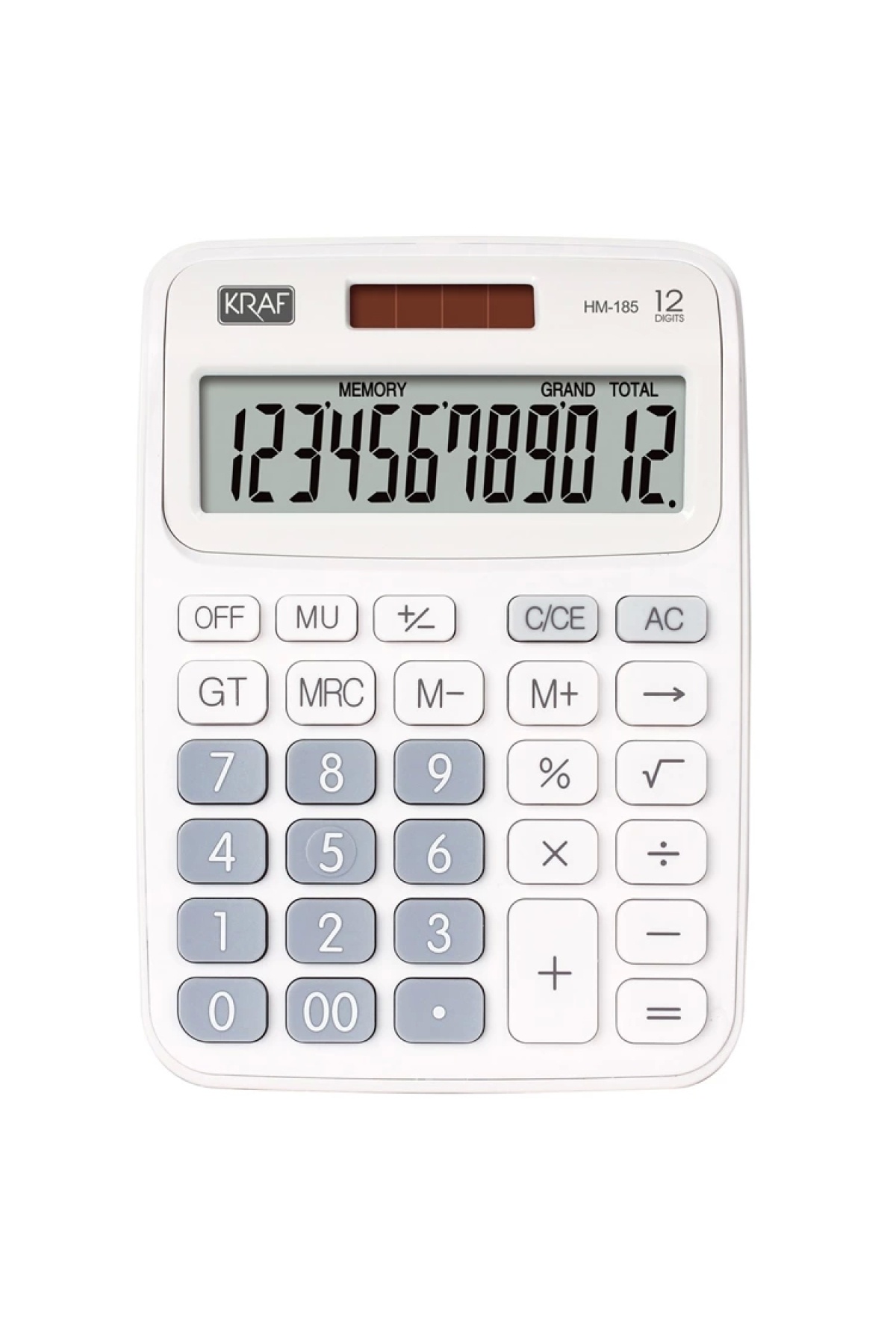 KRAF 12 Hane Masaüstü Hesap Makinesi Hm-185 Wt Beyaz