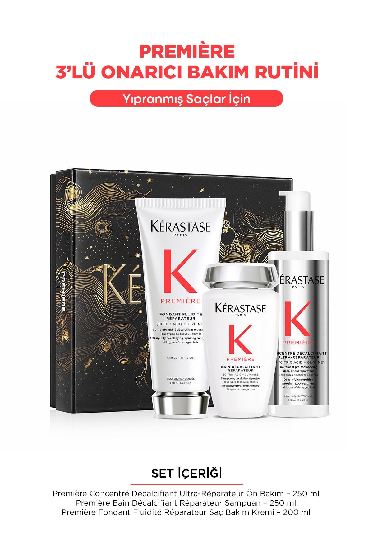 کیت مراقبتی ترمیم کننده 3 بسته که موها را از ریشه تا نوک بازسازی می کند Demb.921 Kerastase