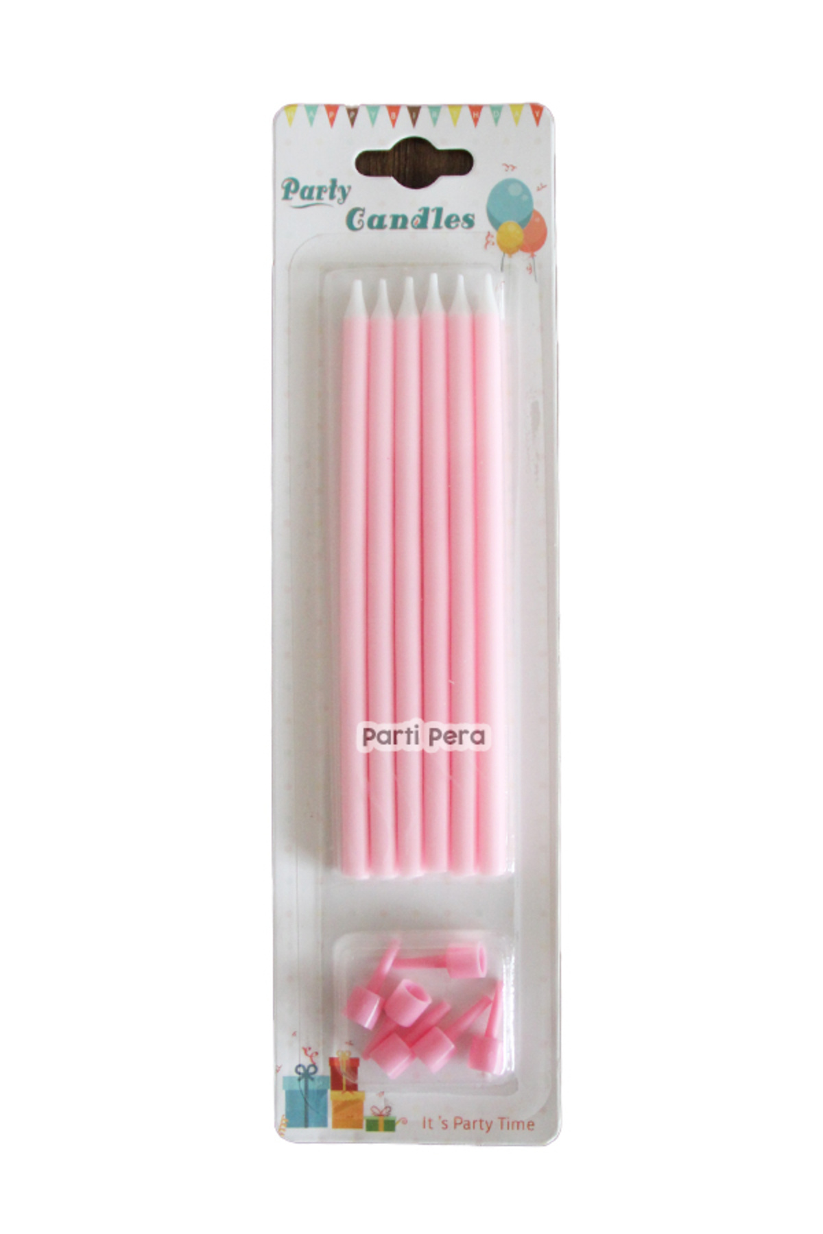 parti pera Makaron Pembe Pasta Mumu 6'lı Doğum Günü Pasta Mumu