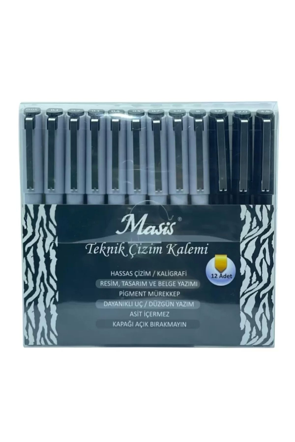 Masis-Set of 12 Technical Drawing Pens - Tçk-s12 1