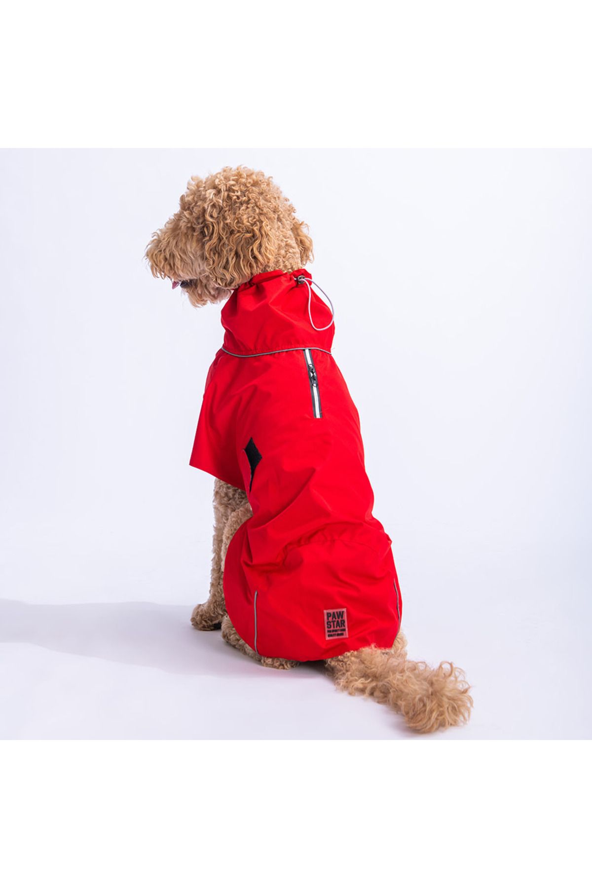 Pawstar-Red Colombia Medium And Large Breed Dog Raincoat Dog Apparel Dog Dress 2