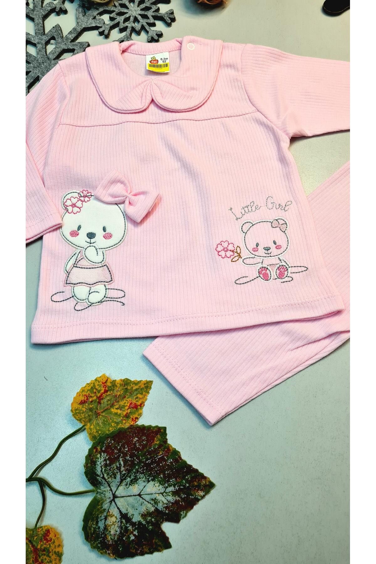 Sm Giyim-Baby Girl Rabbit Patterned Top and Bottom Set 2