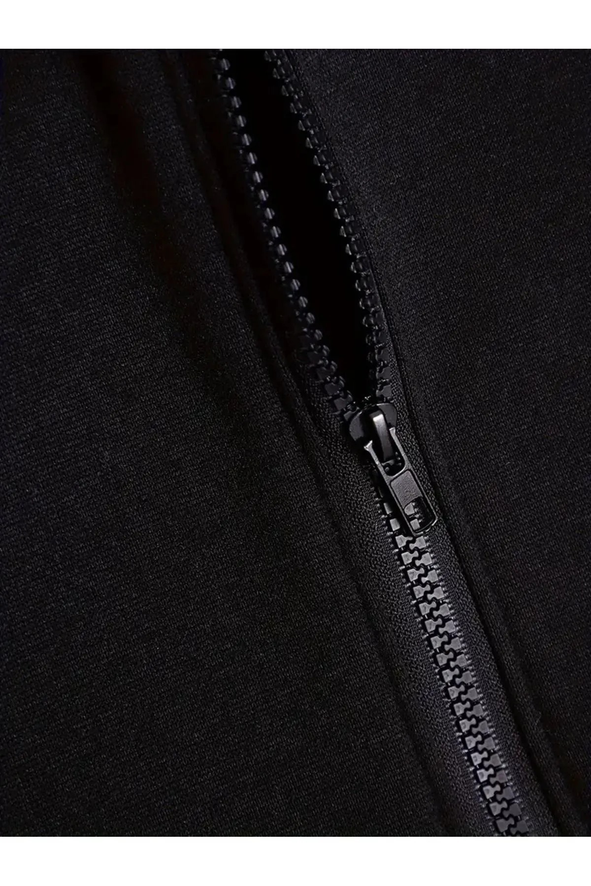 EYAX MODA UNISEX Kapüşonlu Fermuarlı Sweatshirt Büyük Beden görsel 4