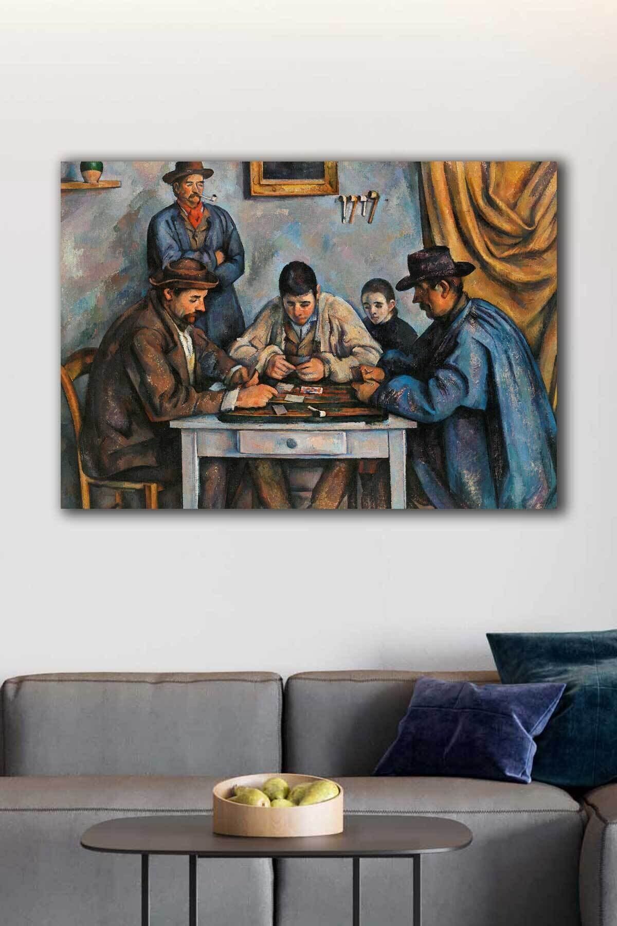 Vividale Kart Oynayanlar - Paul Cezanne Ünlü Ressamlar Kanvas Tablo