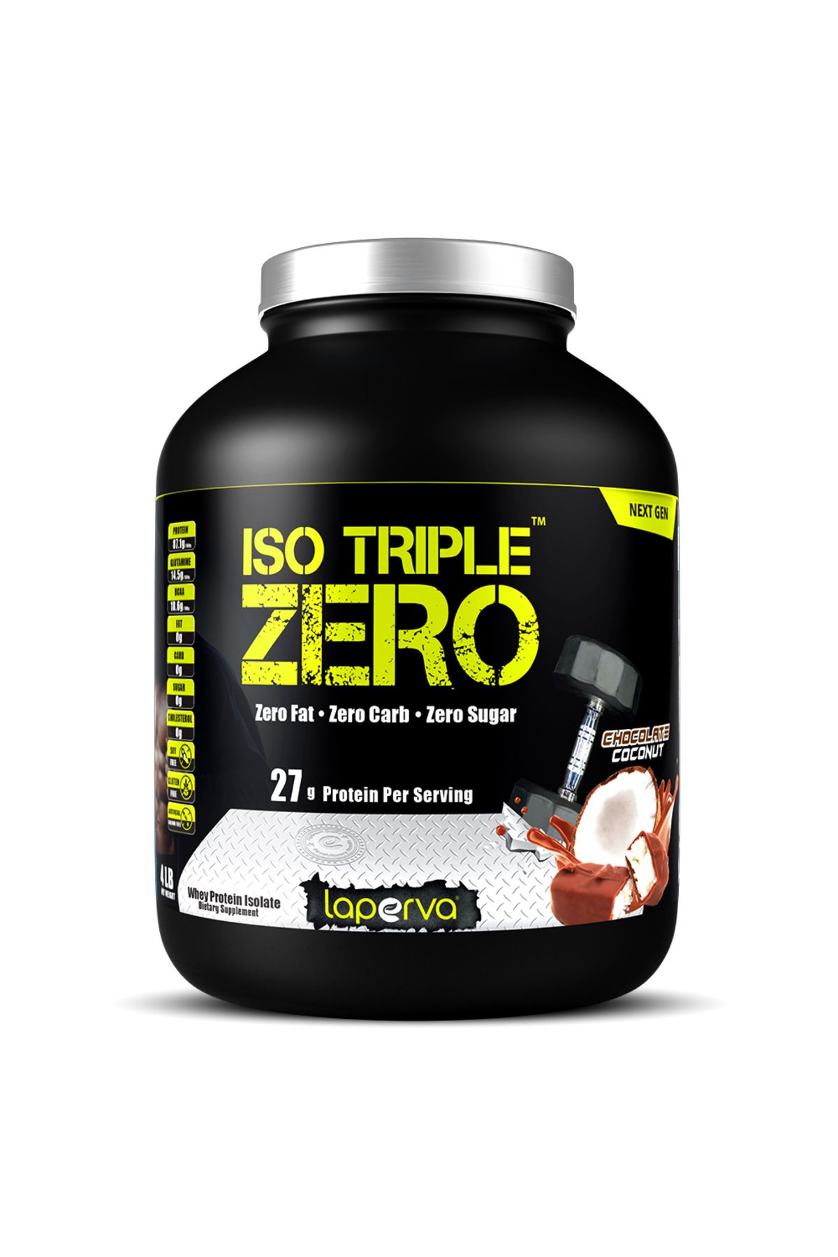 Laperva-Iso Triple Zero Next Generation Whey Protein, Chocolate Coconut, 4 LB 1