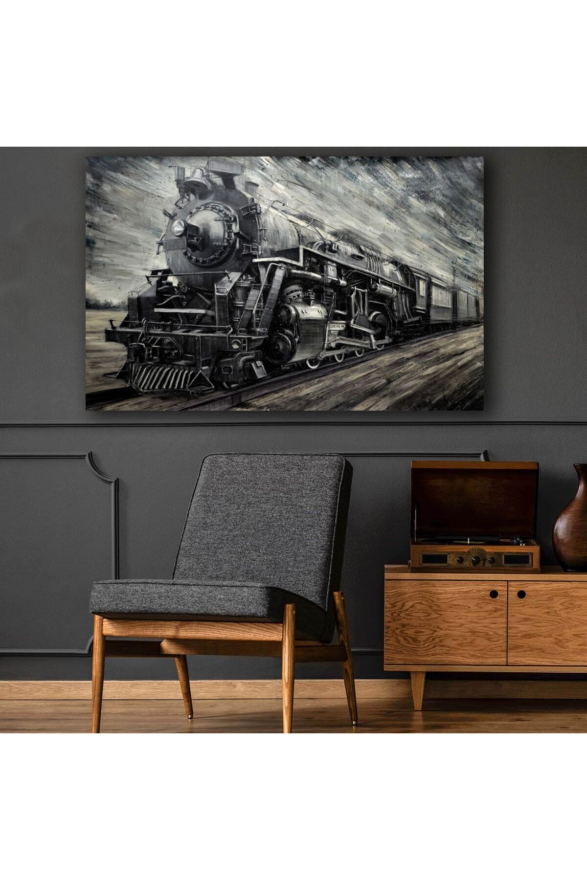 Vividale Yağlı Boya Görünümlü Modern Tren Kanvas Tablo