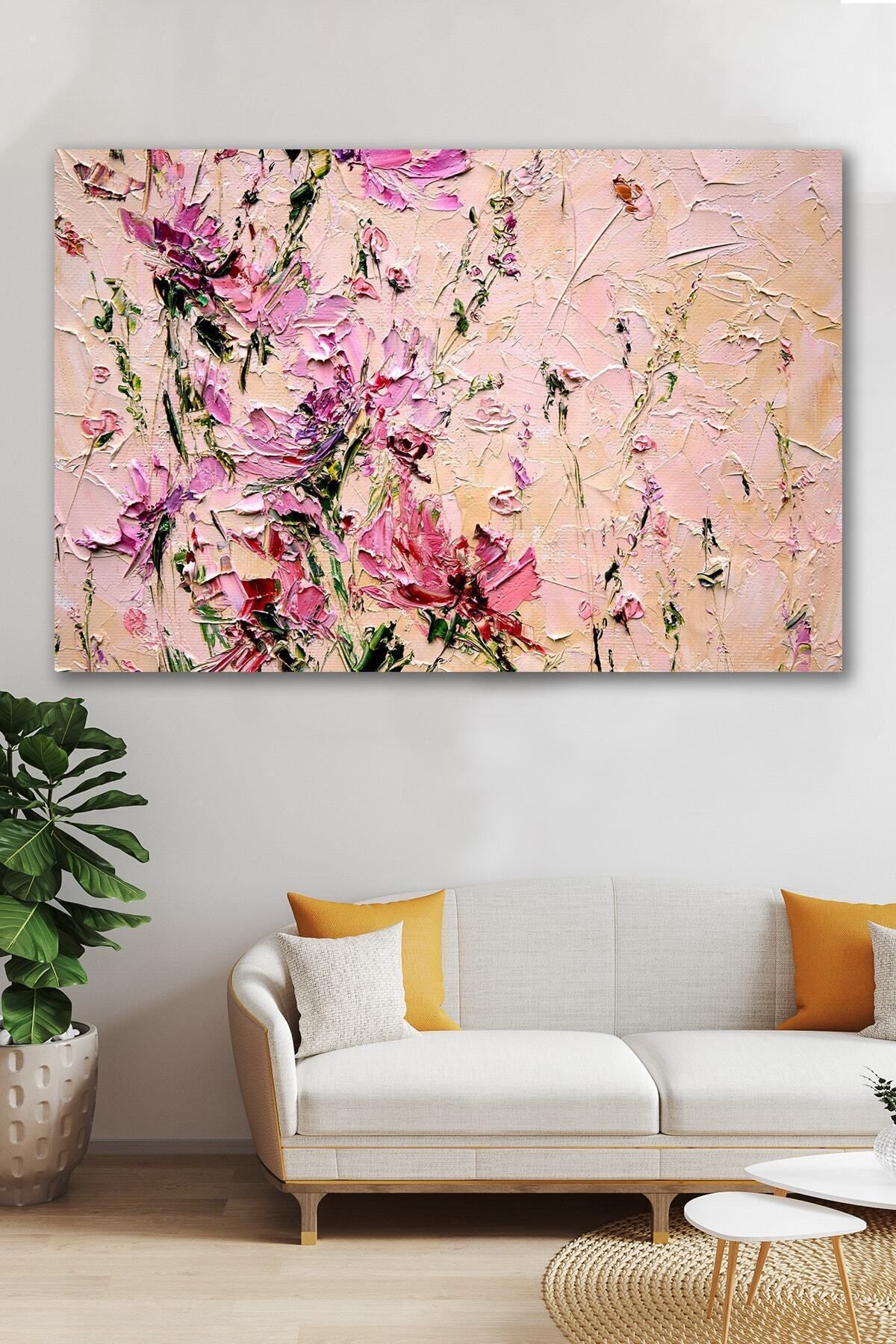 Vividale Yağlı Boya Görünümlü Soft Pink Kanvas Tablo