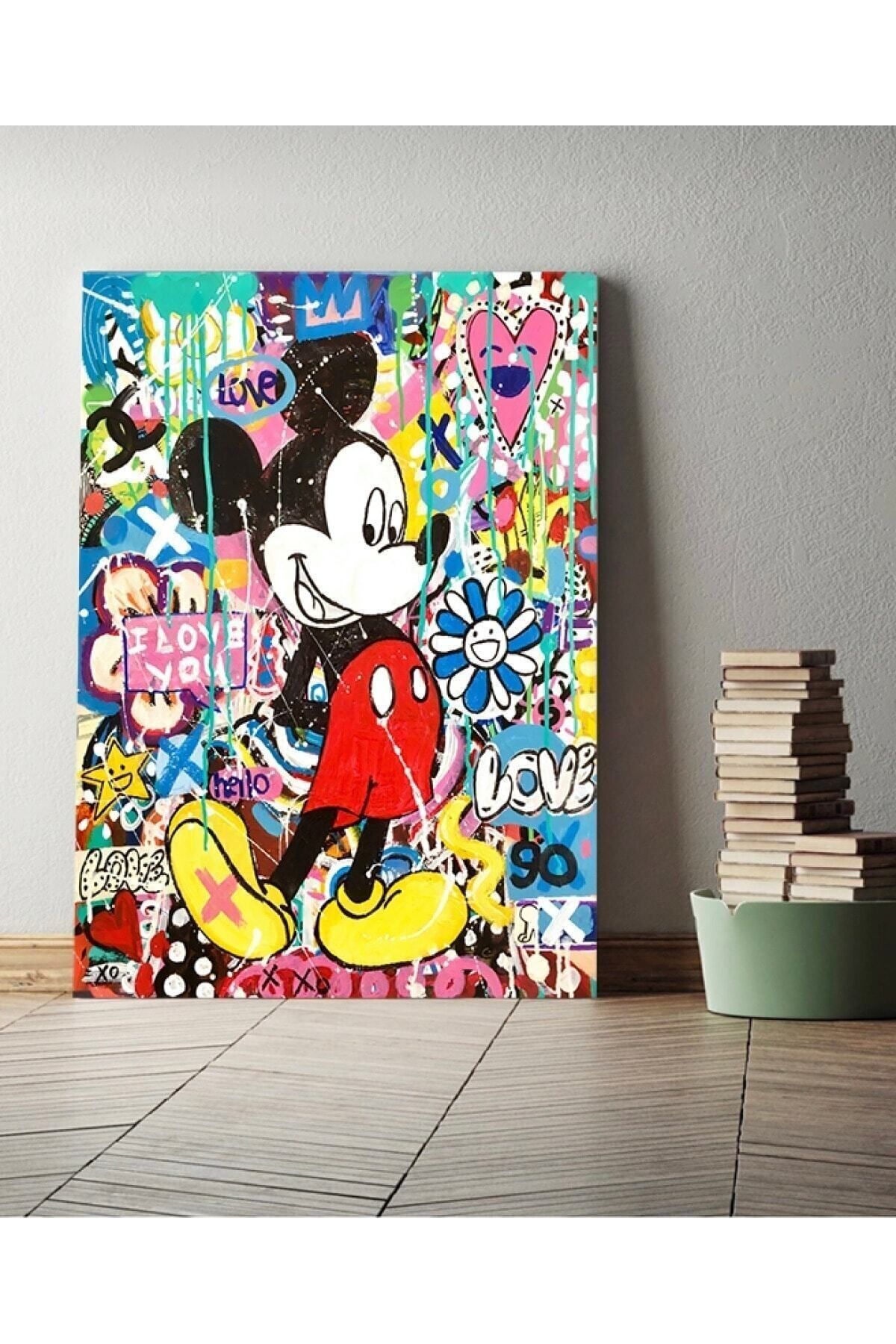 Vividale Sevimli Mickey Kanvas Gülen Tablo