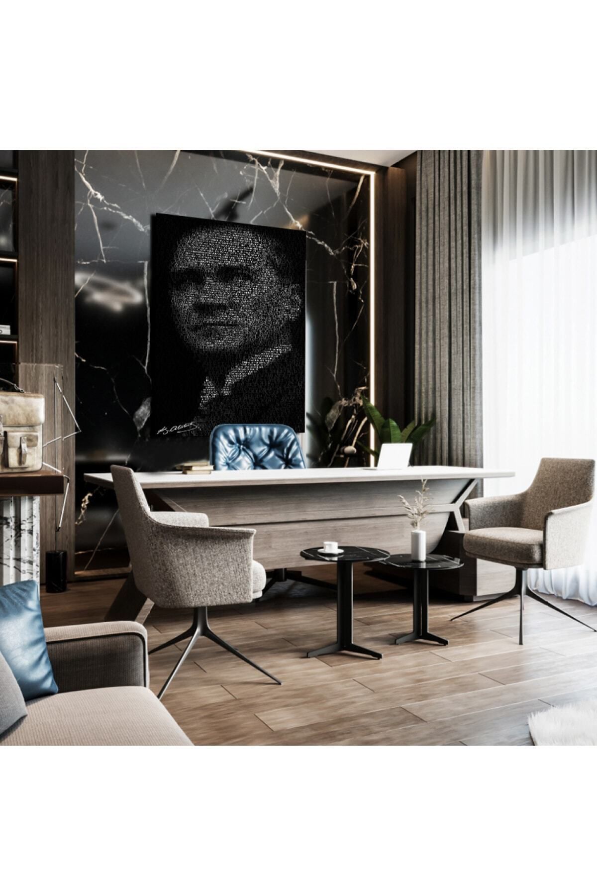 Vividale Atatürk Modelli Dekoratif Şık Kanvas Tablo